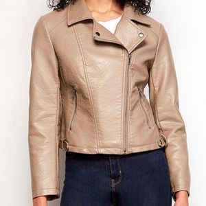 Jack By BB Dakota Tan Vegan Leather Jacket